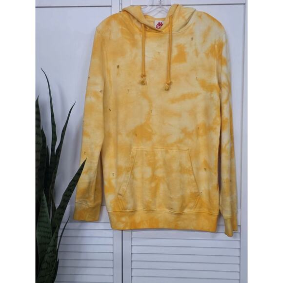 Kappa AUTHENTIC CAMARIA TIE DYE HOODIE Sweat Shirt DISTRESSED Top Womens  L NEW - Picture 1 of 6